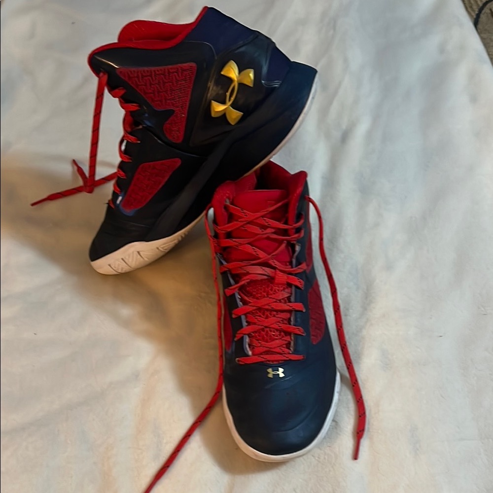 Under Armour Red and Blue Sneakers Athletic Design